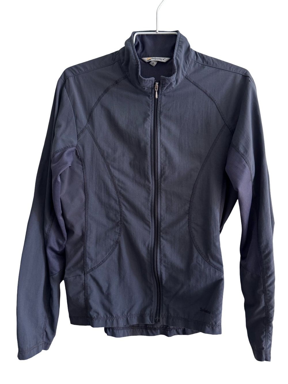 Solumbra UPF 50+ Navy Blue Full Zip Workout Jacket Size Small